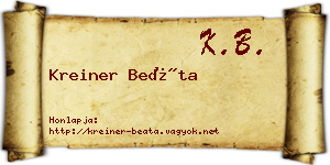 Kreiner Beáta névjegykártya