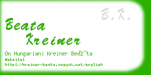 beata kreiner business card